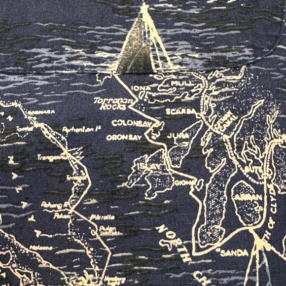 Natural Issue Shirt Mens Large Blue Nautical Print Wrinkle Free Button Front - Picture 5 of 8